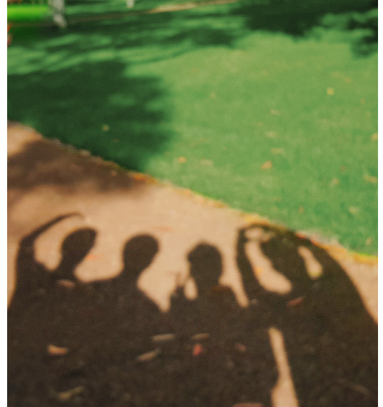This is am image of 4 men shadow.
