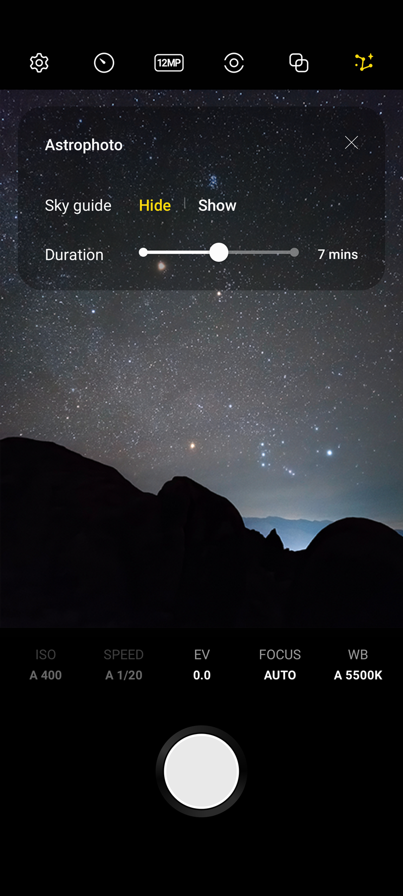 This image describes the astronomical photography using the Expert Low App.